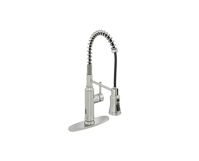 Casainc Pull Down Sprayer Kitchen Faucet with Infrared Sensor Induction Function and Deck Plate