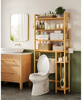 Slickblue Over-The-Toilet Storage Shelf with Built-In Toilet Paper Holder for Bathroom Organization