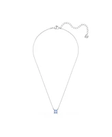 Swarovski Square Cut Rhodium Plated Matrix Pendant Necklace