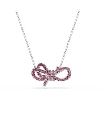 Swarovski Lifelong Bow Rhodium Plated Pendant Necklace