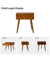 Hulala Home Jacob Mid-Century Modern End Table with Flared Legs
