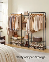 Slickblue Portable Wardrobe Closet – Heavy Duty Garment Rack with Shelves for Clothes Storage and Organization