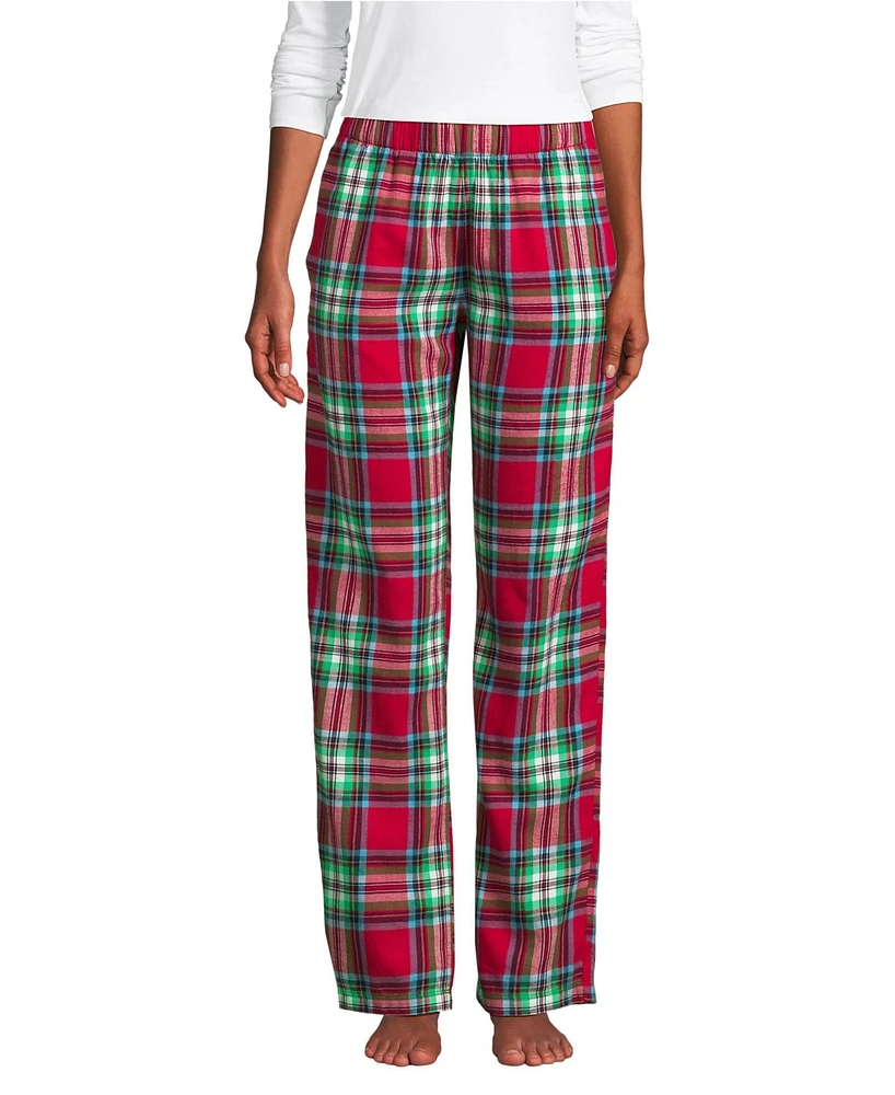 Lands' End Women's Print Flannel Pajama Pants