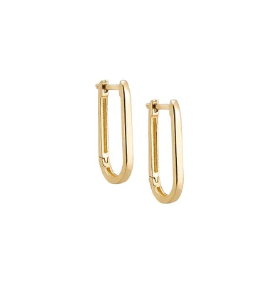 Solid Thin U-Shape Huggie Earring 14K