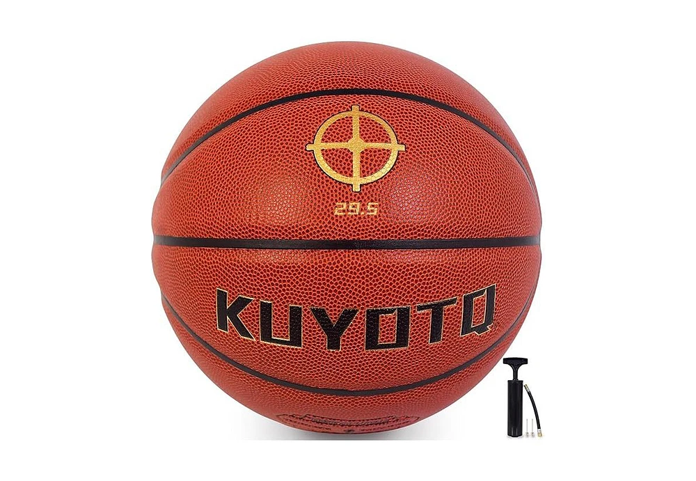 Kuyotq Size 5/6/7 Youth&Adult&Kids Basketball in&Outdoor Official Basketball 27.5/28.5/29.5" Soft Touch Faux Leather Basketball,Deep Channel Excellent