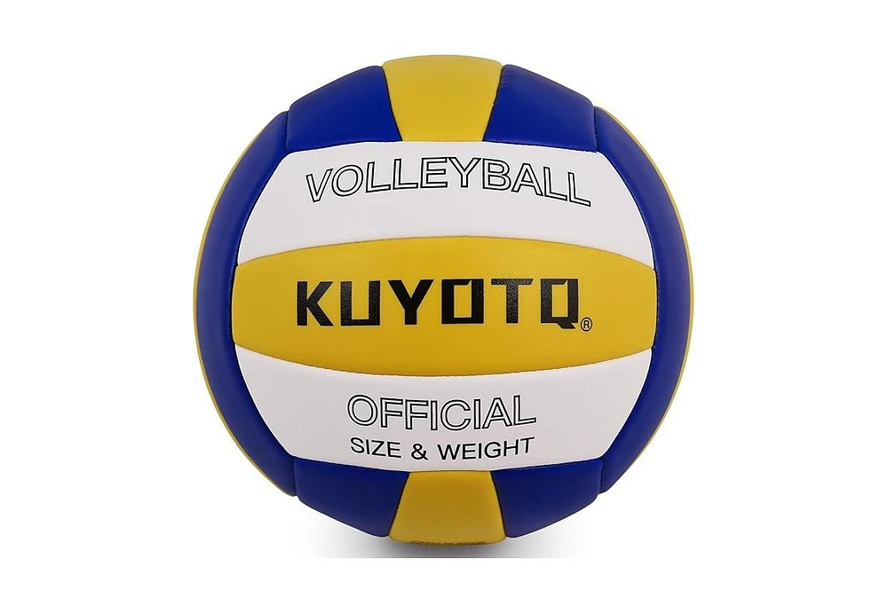 Kuyotq Volleyball, Waterproof Indoor Outdoor Volleyball Soft Leather for Beach Game Gym Training 3MM Thickened Surface Soft Leather for Youth Adults (