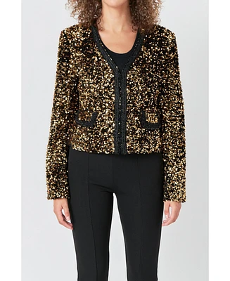 endless rose Women's Sequin Jacket