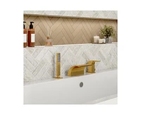 Casainc Single Handle Deck Mounted Roman Tub Faucet with Diverter