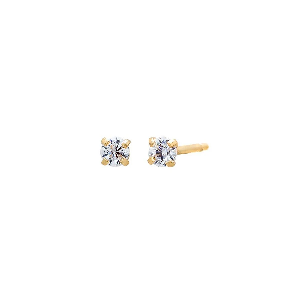 Solitaire Stud Earring 14k - gold