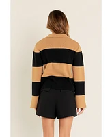 English Factory Women's Striped Knit Sweater