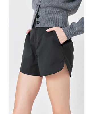 Grey Lab Women's High Waisted Nylon Shorts