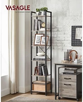 Slickblue Narrow 5-Tier Bookshelf, Small Multi-Tier Bookcase for Living Room & Bedroom