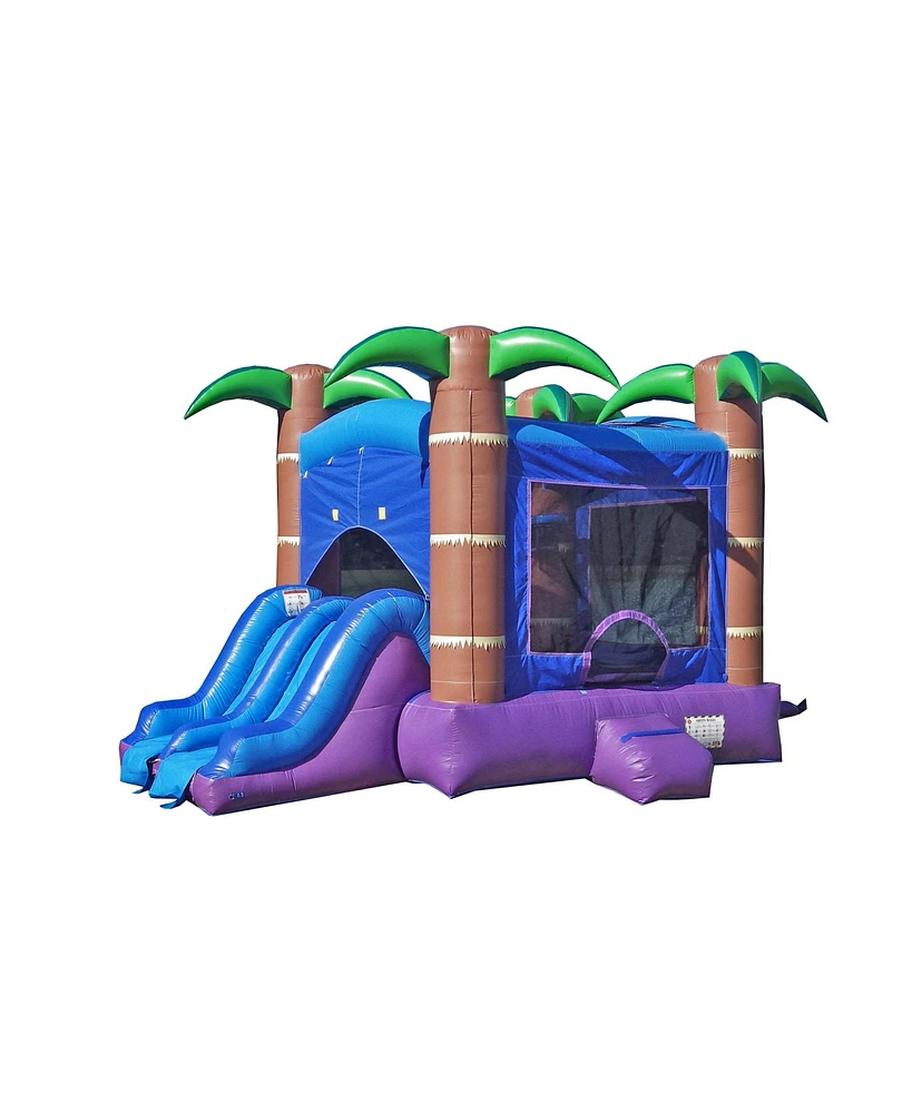 Hero Kiddo HeroKiddo Enchanted Forest Commercial Grade Inflatable Bounce House & Dual Lane Water Slide Combo (No Blower Included)