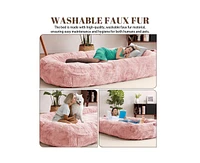 gaomon Human Size Dog Bed for Adult People, 71"x43.3"x10" Large Dog Bed for Men and Women, Washable Giant Dog Bed for Pets and Kids, Anti Slip Human D