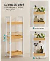Slickblue 3-Tier Rolling Utility Cart on Wheels, Slim Narrow Storage Shelf for Organizing