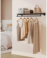 Slickblue Clothes Rack with Top Shelf for Hanging and Storage Organization