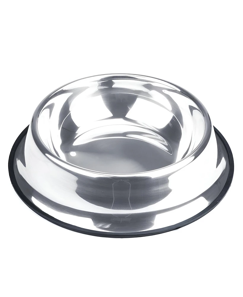 Slickblue Stainless Steel Dog Bowls with Non-Slip Rubber Base- Durable and Stable Feeding Solution