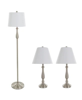 Lavish Home Lighting Table and Floor Lamp, Set of 3