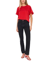 1.state Women's Crewneck Raglan-Sleeve Blouse