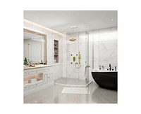 Casainc 3-Function 12 Inch Temperature Digital Display Shower System With 2-Setting Slider Bar Handheld And 4Pcs Body Jets