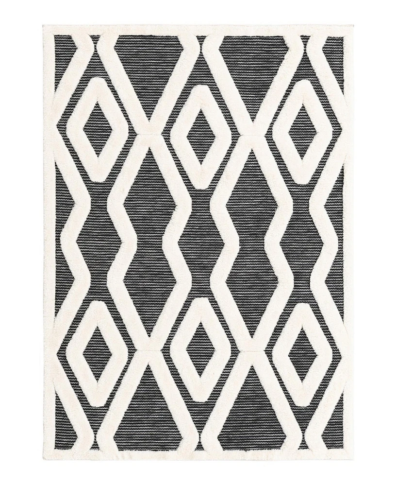 Bayshore Home Textured Tones Trellis 5'1"x7'1" Area Rug