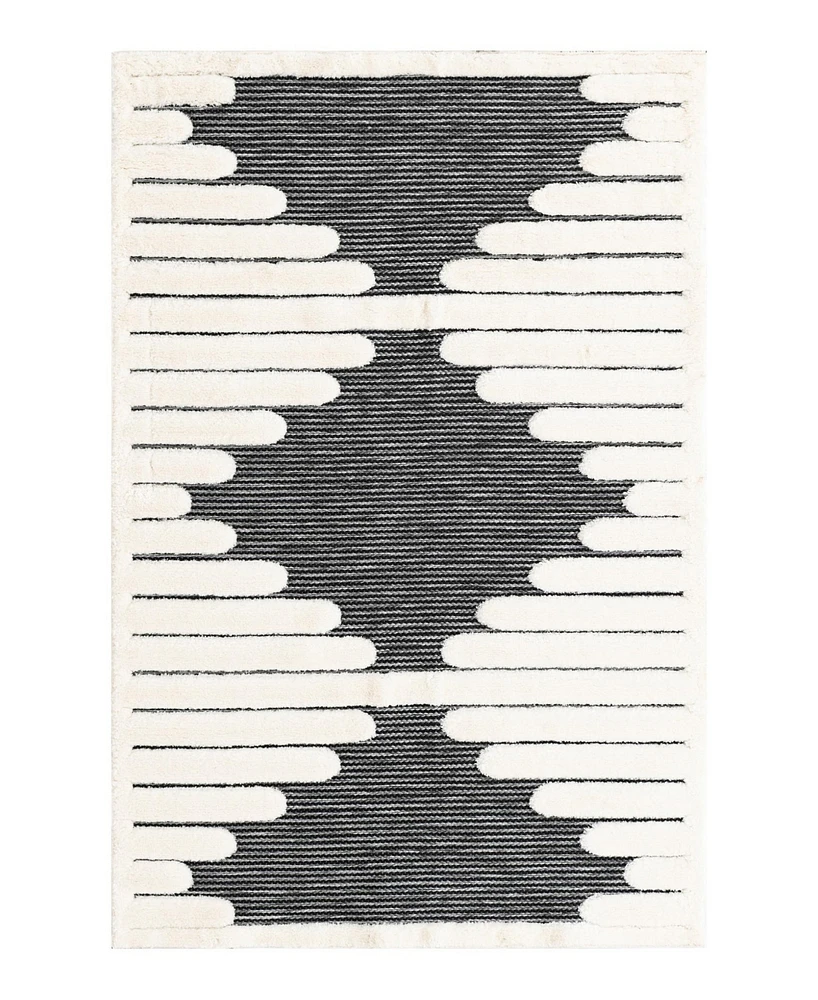 Bayshore Home Textured Tones Strings 4'1"x6'1" Area Rug