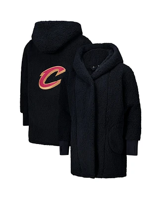 Jill Martin Men's and Women's The Best Lounger World Black Cleveland Cavaliers Oversized Open-Front Hoodie Sweater