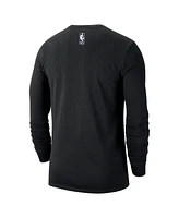 Nike Men's Black Brooklyn Nets 2024/25 City Edition Essential Logo Long Sleeve T-Shirt