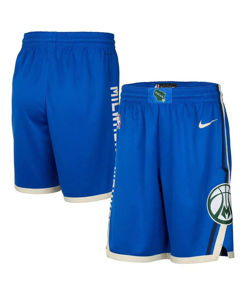 Nike Men's Royal Milwaukee Bucks 2024/25 City Edition Swingman Shorts