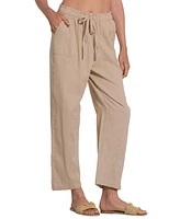 Elan Women's High-Rise Straight-Leg Drawstring Pants