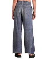 Elan Women's Cotton High-Rise Faux-Denim Straight-Leg Pants