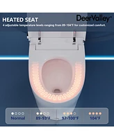 DeerValley Smart Bidet Toilet with Auto Open Lid Auto Flush, Modern Tankless Smart Toilet Equipped with Bidet Warm Wash Heated Seat Night Light(Remote