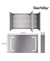 DeerValley 39'' W x 24'' H Led Lights Medicine Cabinets With Mirrors , Defogger, Dimmer, Bluetooth Speaker