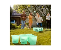 ropoda Giant Yard Pong,Yard Games with Durable Buckets and Balls Red