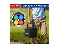 ropoda 90mm bocce ball set, bocce ball for Beginners with 8 Balls, Pallino, Case and Measuring Rope for Yard, Beach, Lawn and Camping games. Outdoor G
