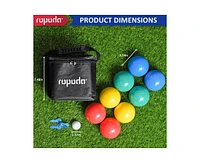 ropoda 90mm bocce ball set, bocce ball for Beginners with 8 Balls, Pallino, Case and Measuring Rope for Yard, Beach, Lawn and Camping games. Outdoor G