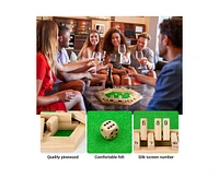 ropoda Shut The Box Game, Upgraded 1-6 Player Wooden Board Games for Adult and Kids, Shut The Box Dice Game