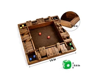 ropoda Inches 4-Way Shut The Box Dice Board Game (2-4 Players) for Kids & Adults