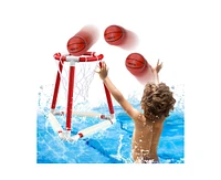 ropoda Pool Basketball Hoop, Floating Basketball Hoop for Pool with 3 Pool Balls, Pump and Float Foam