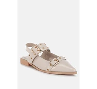 London Rag Betula Eyelets & Buckle Detail Flats