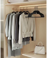 Slickblue Non-Slip Velvet Hangers with Swivel Hooks, Pack of 50 for Coats, Shirts, and Trousers