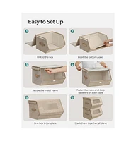 Slickblue Stackable Storage Bins for Efficient Organization and Space-Saving Solutions Set of 2