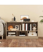 Gouun Kids 2-Shelf Bookcase 5-Cube Wood Toy Storage Cabinet Organizer