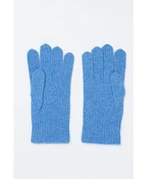 Jennie Liu 100% Cashmere Knitted Gloves(Black, One Size)
