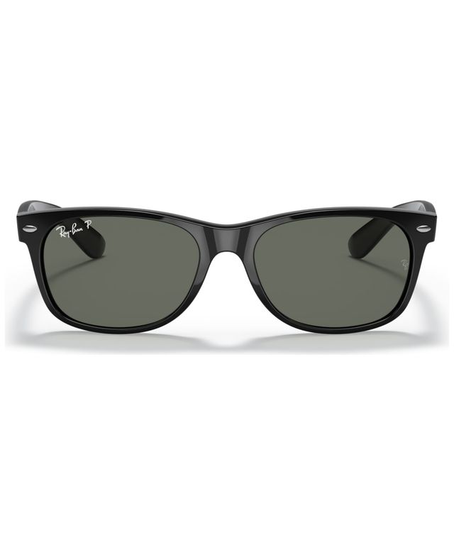 Ray-Ban Unisex Polarized Low Bridge Fit Sunglasses, RB2132F New Wayfarer Classic 55