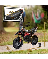 Qaba 12V Aprilia Licenced Kids Motorcycle with Training Wheels