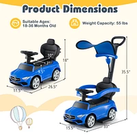 3 1 Ride on Push Car Mercedes Benz Toddler Stroller Sliding