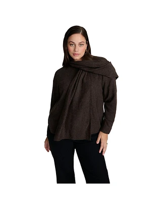Eloquii Elements Women's Plus Scarf Neck Sweater