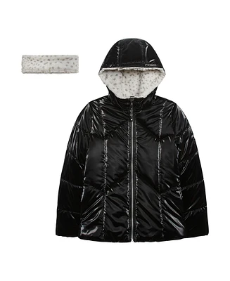 Jessica Simpson Girls 7-16 Reflective Shine Fashion Puffer Jacket