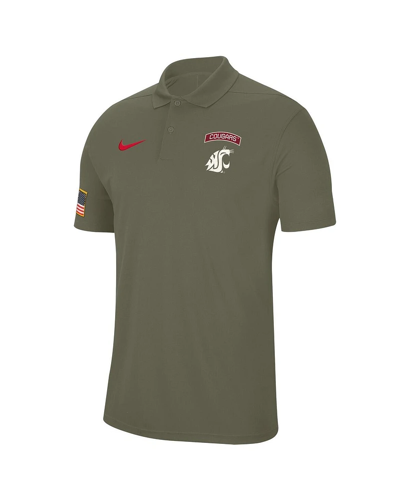 Nike Men's Olive Washington State Cougars Military Appreciation Tour Performance Polo